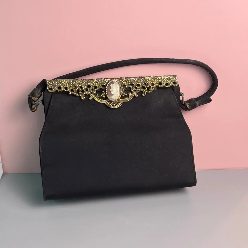 Vintage 1950's Juliart After-Five Purse with Cameo clasp Art Deco